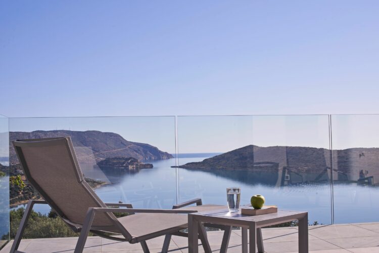 Spinalonga View Luxus Ferienhaus Kreta Mieten Balkon