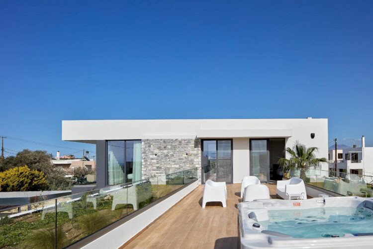 Splendid Villa Luxuriöses Ferienhaus Kreta Mieten Dachterrasse