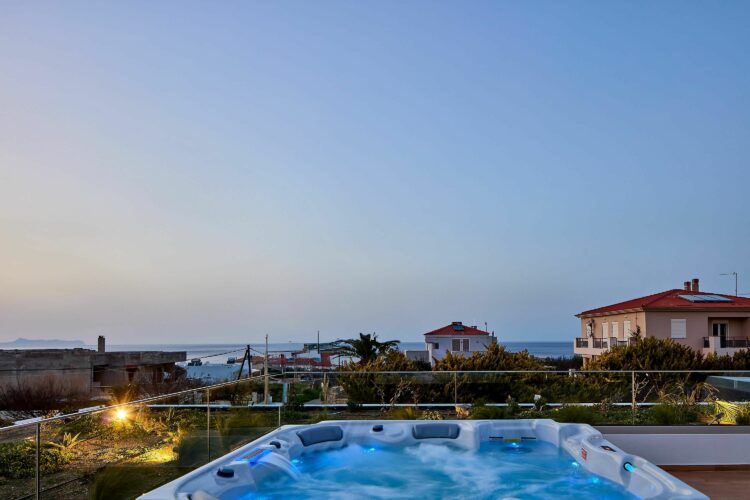 Splendid Villa Luxuriöses Ferienhaus Kreta Mieten Whirlpool Ausblick