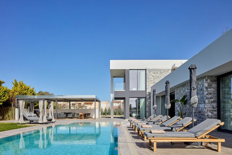 Splendid Villa Luxus Ferienhaus Kreta Sonnenliegen