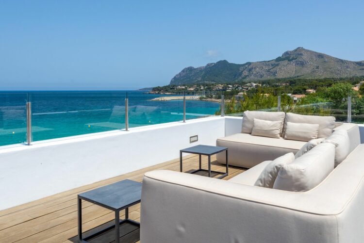 Strandvilla San Pere Traumhaftes Ferienhaus Mallorca Dachterrasse