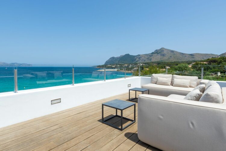 Strandvilla San Pere Traumhaftes Ferienhaus Mallorca Dachterrasse Mit Meerblick