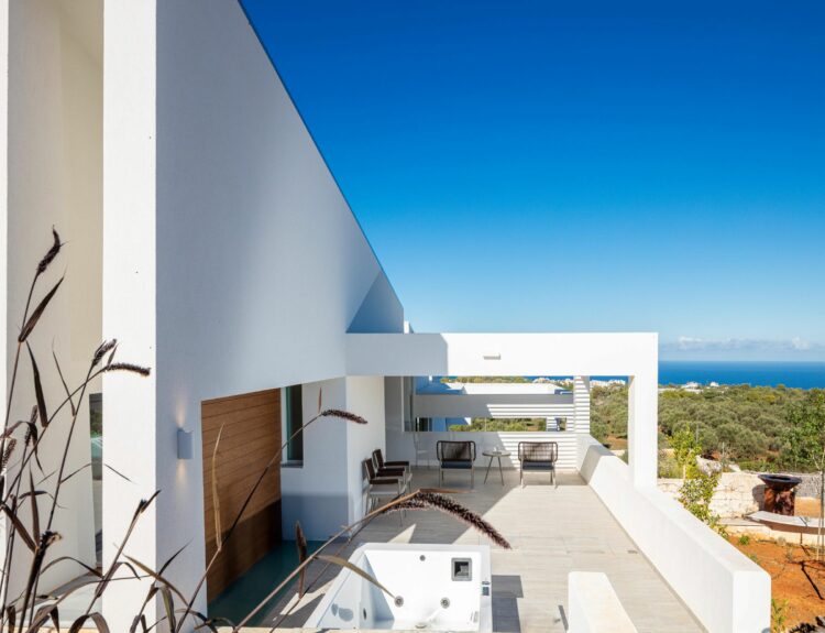 Sublime Escape Villa Luxus Ferienvilla Kreta Griechenland Balkon Mit Jacuzzi
