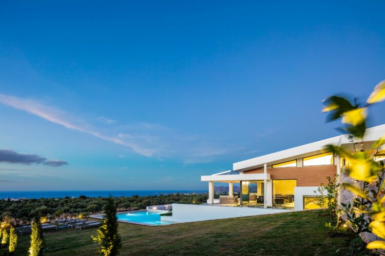 Sublime Escape Villa Luxus Villa Kreta Griechenland Ansicht Bei Nacht