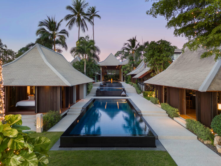 Villa Akatsuki Luxuriöses Ferienhaus Koh Samui Thailand Mieten Abendstimmung