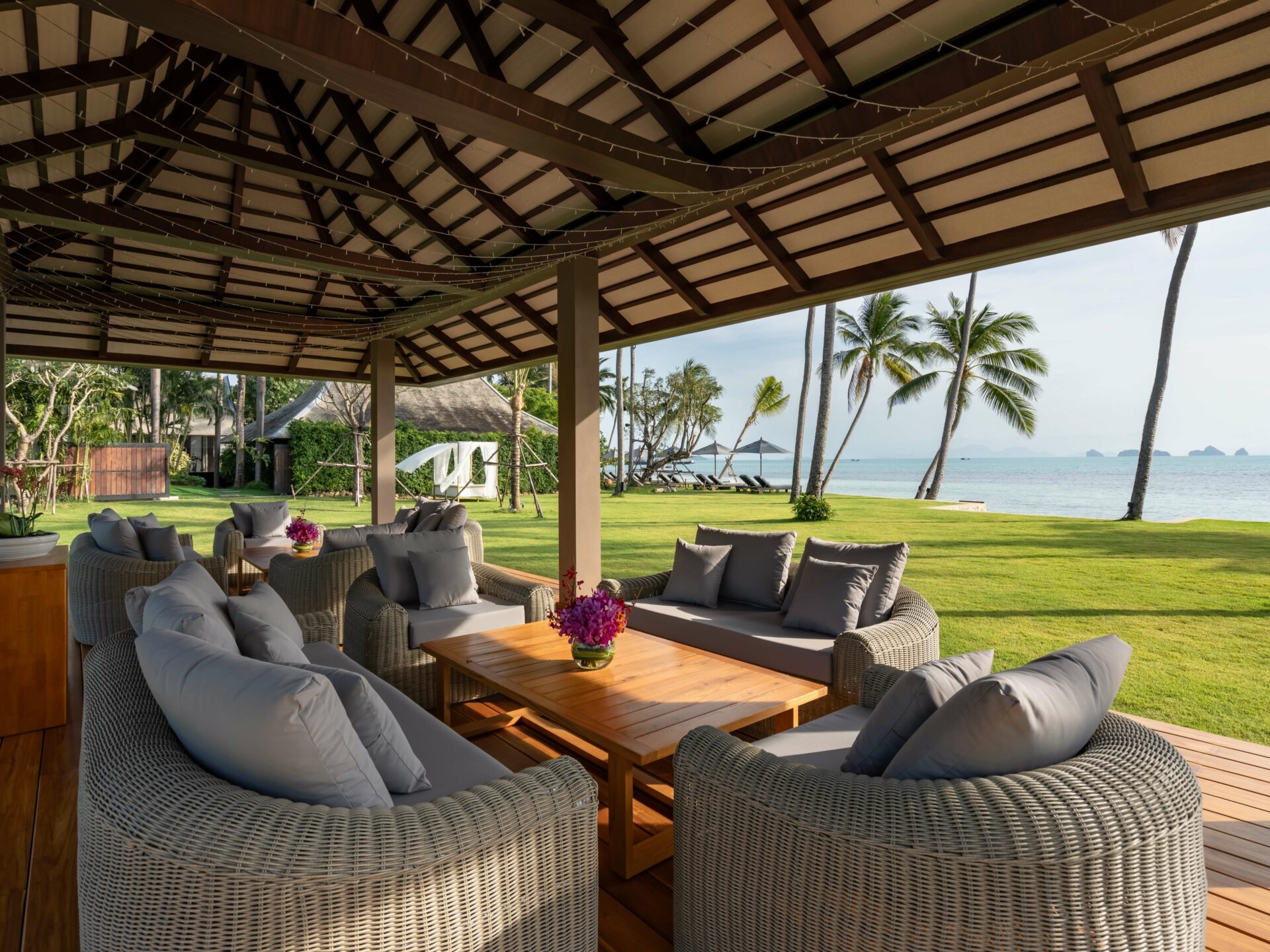 Villa Akatsuki Luxuriöses Ferienhaus Koh Samui Thailand Mieten Outdoor Lounge