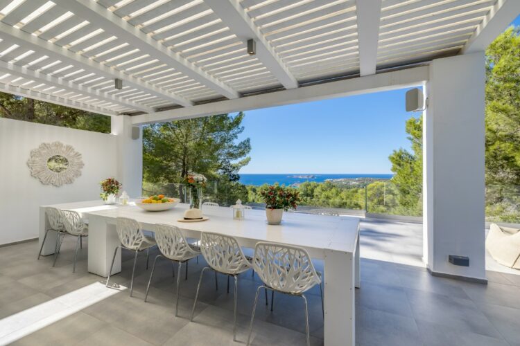 Villa Blue Boho Luxus Ferienhaus Ibiza Mieten Alfresco Essbereich