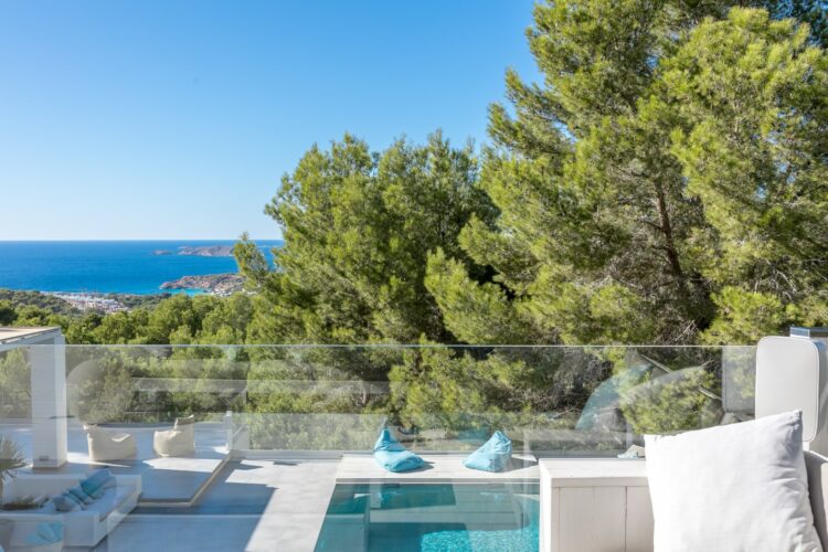 Villa Blue Boho Luxus Ferienhaus Ibiza Mieten Ausblick