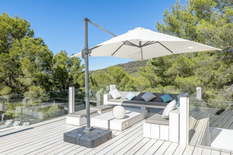 Villa Blue Boho Luxus Ferienhaus Ibiza Mieten Dcahterrasse