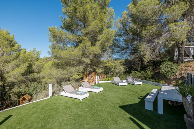 Villa Blue Boho Luxus Ferienhaus Ibiza Mieten Garten