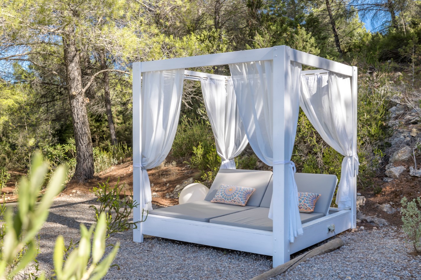 Villa Blue Boho Luxus Ferienhaus Ibiza Mieten Himmelbett