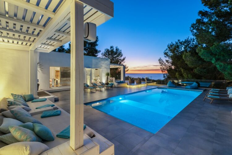 Villa Blue Boho Luxus Ferienhaus Ibiza Mieten Lounge By Night