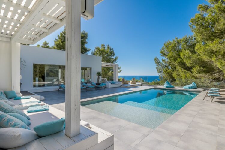 Villa Blue Boho Luxus Ferienhaus Ibiza Mieten Outdoor Lounge