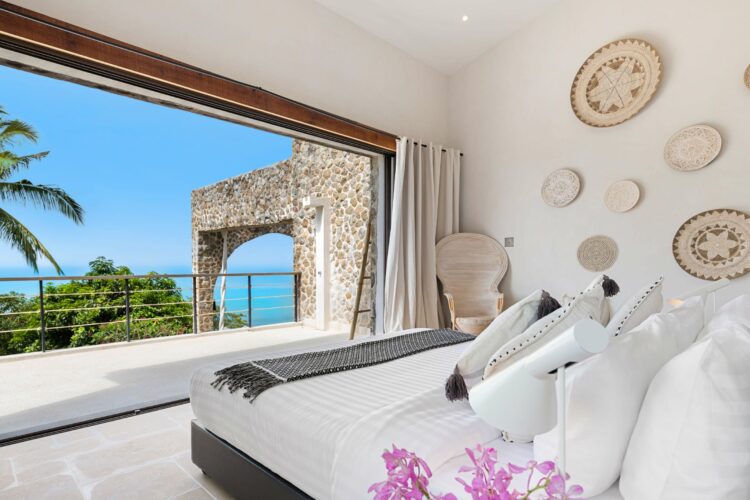 Villa Koh Koon Luxuriöses Ferienhaus Koh Samui Schlafzimmer Mit Ausblick