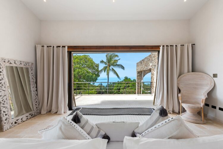 Villa Koh Koon Luxuriöses Ferienhaus Koh Samui Schlafzimmer Mkit Meerblick