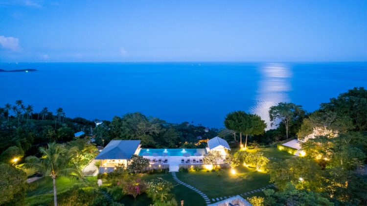 Villa Koh Koon Luxus Ferienvilla Koh Samui Thailand Pool Bei Nacht