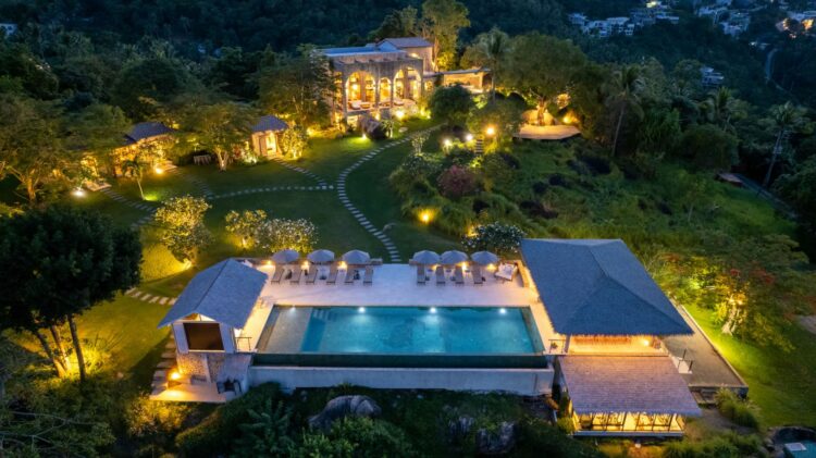 Villa Koh Koon Luxus Ferienvilla Koh Samui Thailand Pool By Night