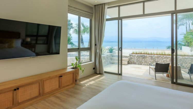 Villa Peace Oceanfront Luxus Ferienhaus Koh Samui Thailand Mieten Detail Schlafzimmer