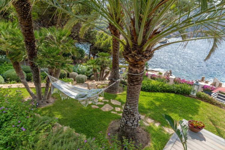 Villa Port Andraxt View Luxus Ferienhaus Mallorca Hängematte Im Garten