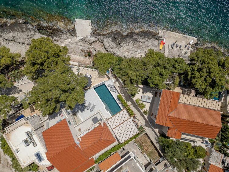 Villa Puntinak Luxus Ferienhaus Insel Brac Kroatien Mieten Lage Von Oben