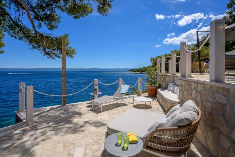 Villa Puntinak Luxus Ferienhaus Insel Brac Kroatien Mieten Terrasse Mit Meerblick