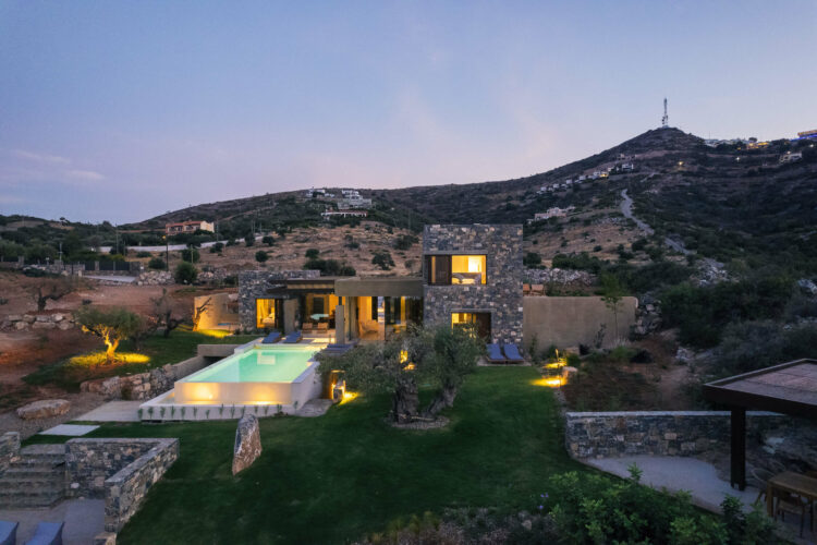 Villa Spinalonga Luxus Ferienhaus Kreta Abendstimmung