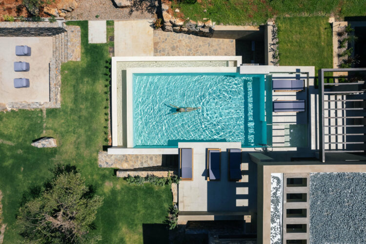 Villa Spinalonga Luxus Ferienhaus Auf Kreta Pool Von Oben