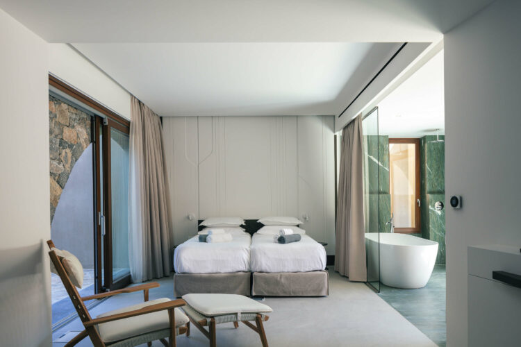 Villa Spinalonga Traumhaftes Ferienhaus Kreta Elounda Mieten Schlafzimmer Mit Bad Ensuite