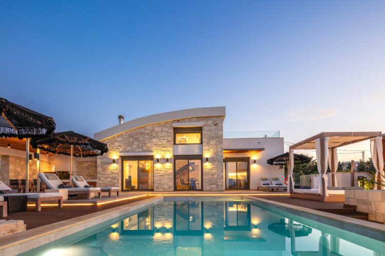 Villa Violi I Luxus Ferienhaus Kreta Mieten Außenansicht