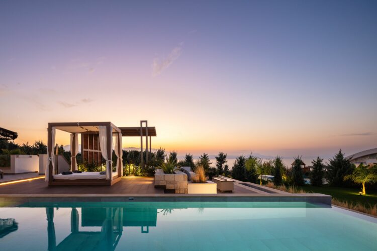 Villa Violi I Exklusive Ferienvilla Kreta Mieten Sonnenuntergang