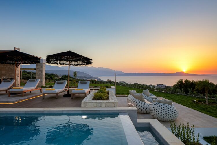 Villa Violi Iii Trauumhaftes Ferienhaus Kreta Mieten Sonnenuntergang